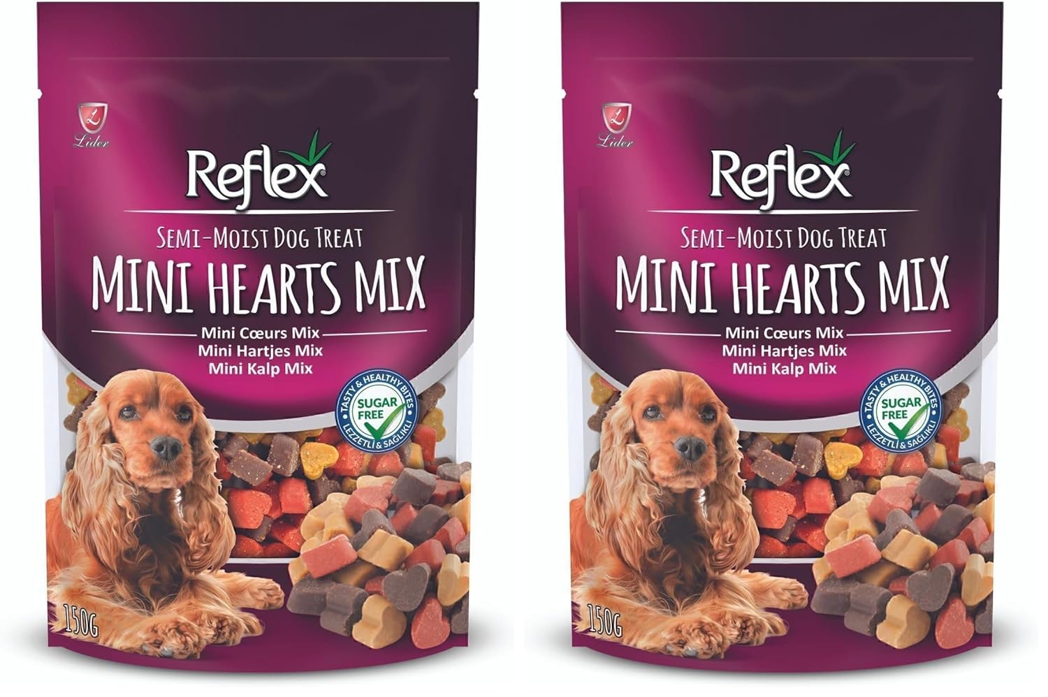 Reflex Köpek Ödülü Yumusak Mini Kalp Mix 150 Gr 2li paket
