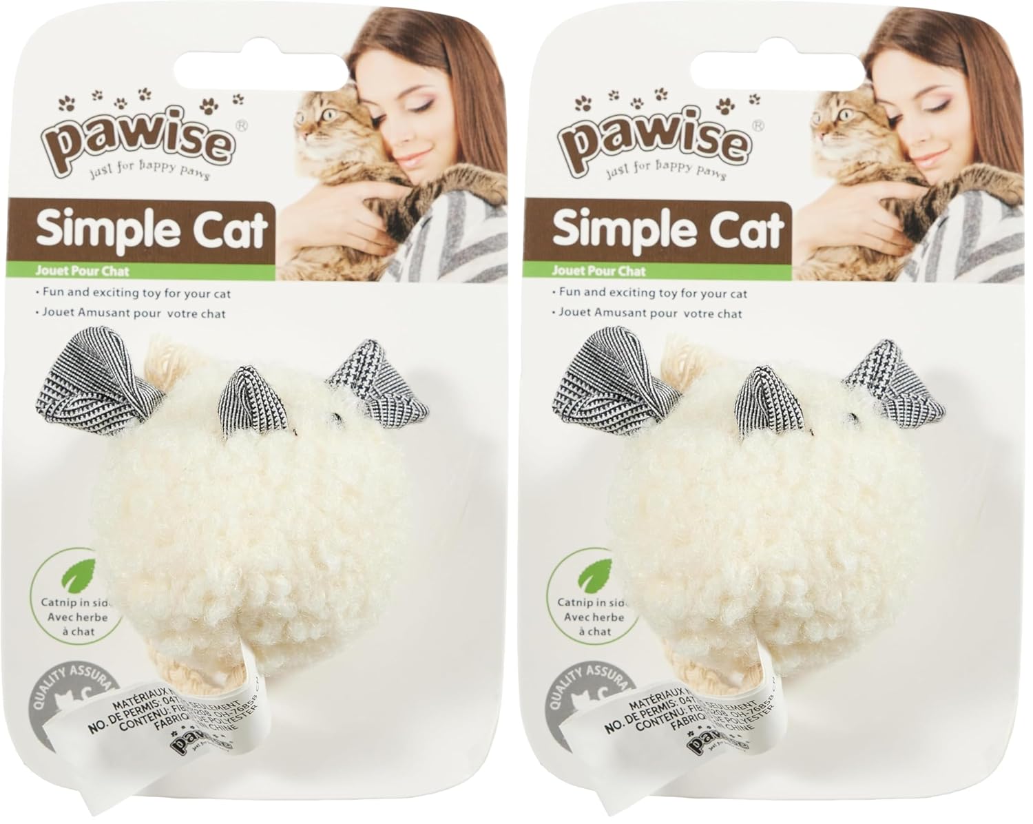 Pawise Simple Cat Peluş Oyuncak Top Fare 2li paket