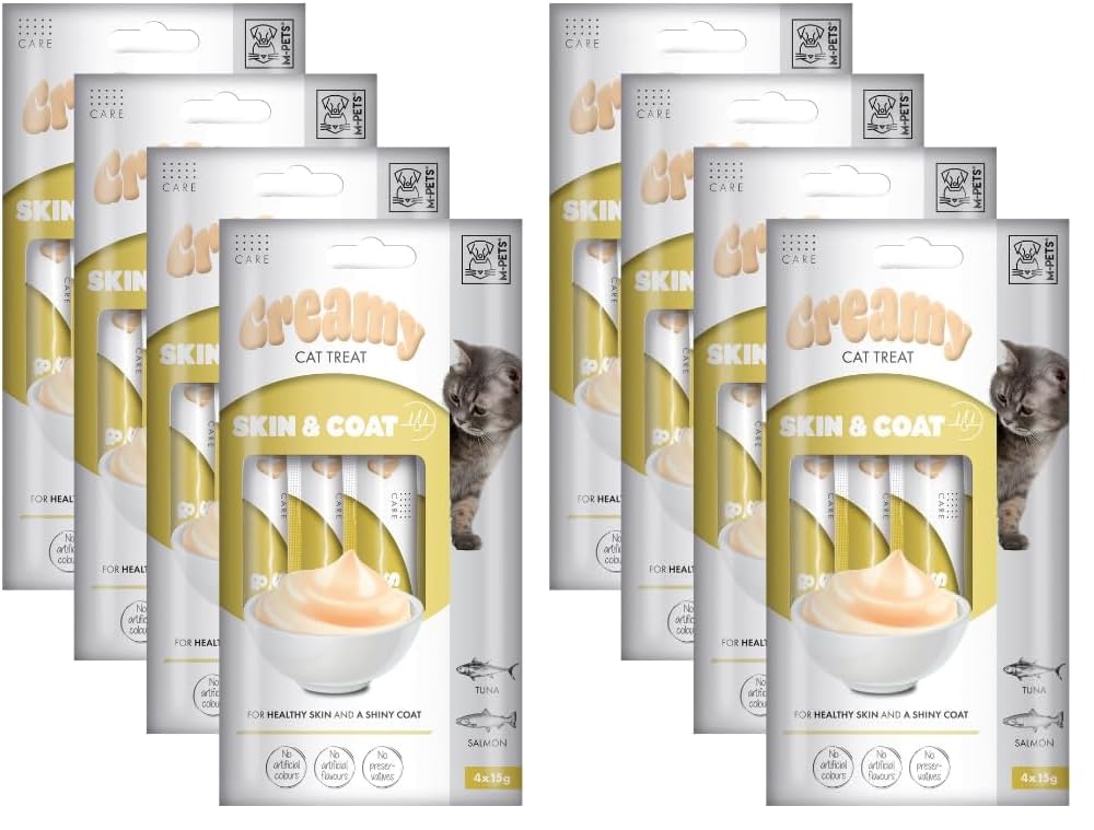 M-PETS SKIN & COAT FONKSİYONEL CREAMY KEDİ ÖDÜLÜ 4X15GR 2li paket