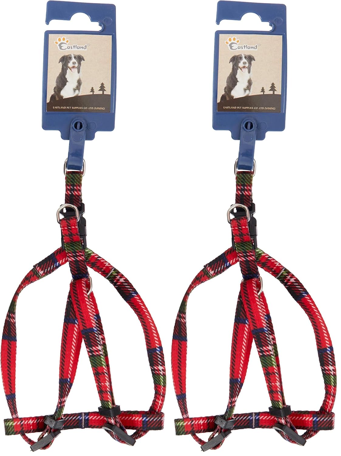 Beeztees Eastland 206111 Köpekler İçin Bez Tasma, Kırmızı-Siyah 2li paket