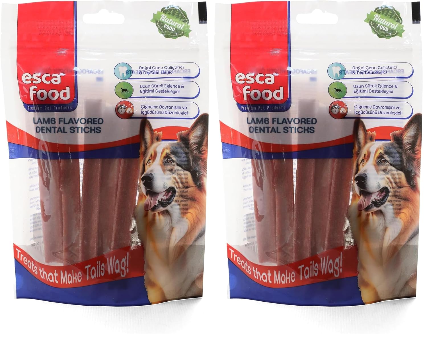 Esca Food Dental Çubuk Kuzu Eti Aromalı 100 Gram Köpek Ödül Maması 2li paket