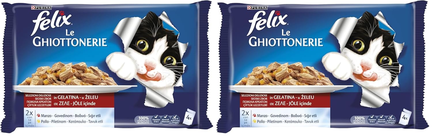 Felix Multipack Sığır Etli Yetişkin Yaş Kedi Maması 4x85gr 2li paket