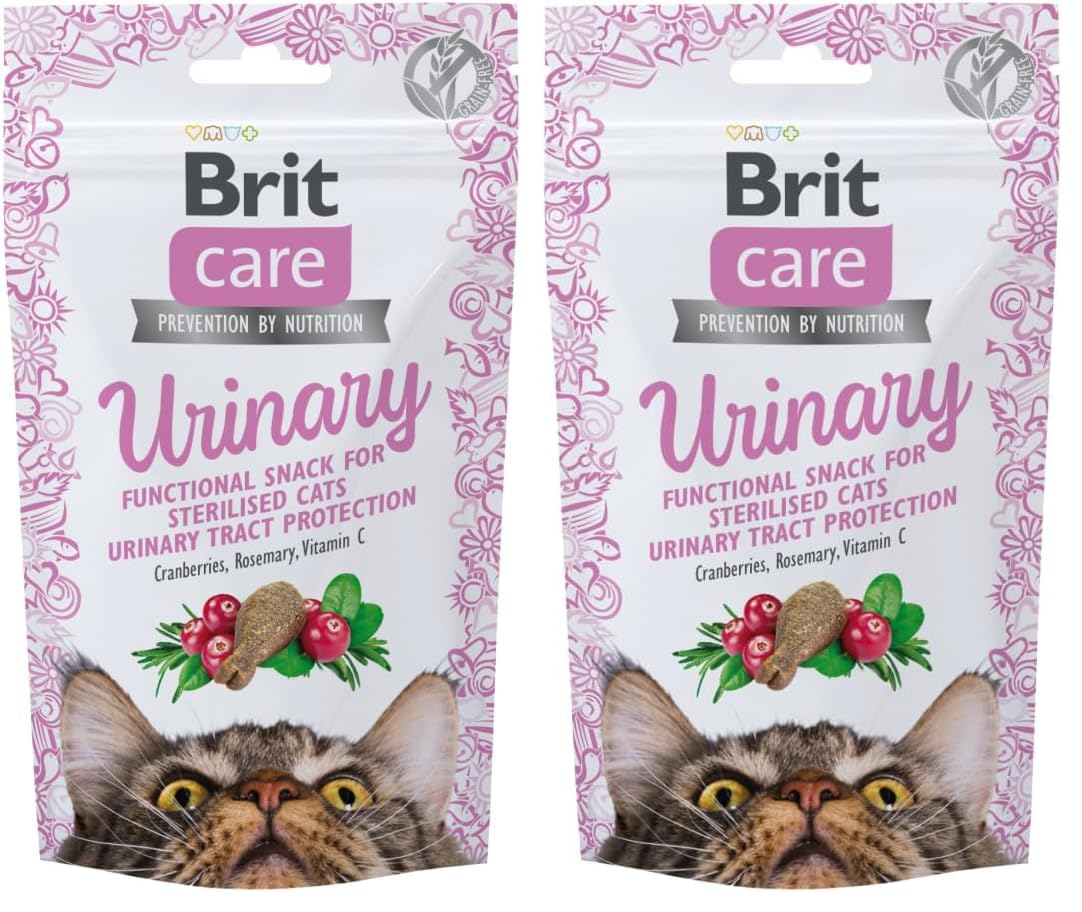 Brit Care Functional Snack, İdrar Yolu Problemlerini Düzenlemek İçin, Tahılsız, Fonksiyonel Kedi Ödülü, 50 g 2li paket