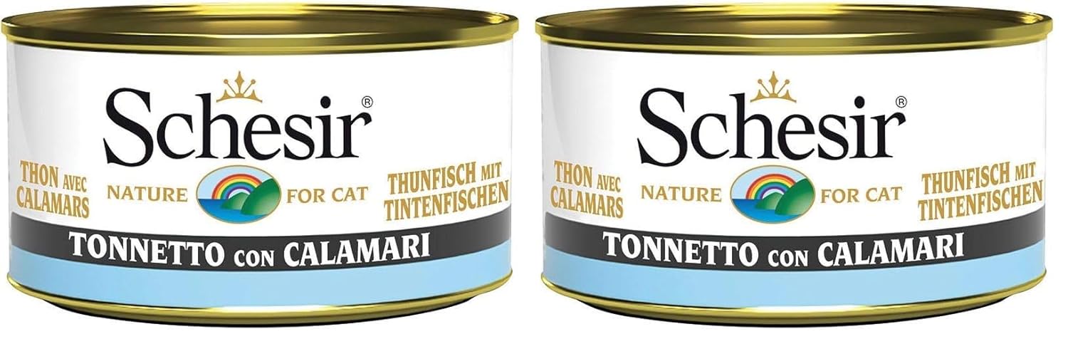 Schesir Yetişkin Kedi Konservesi 85 Gr Ton Balıklı + Kalamar 2li paket