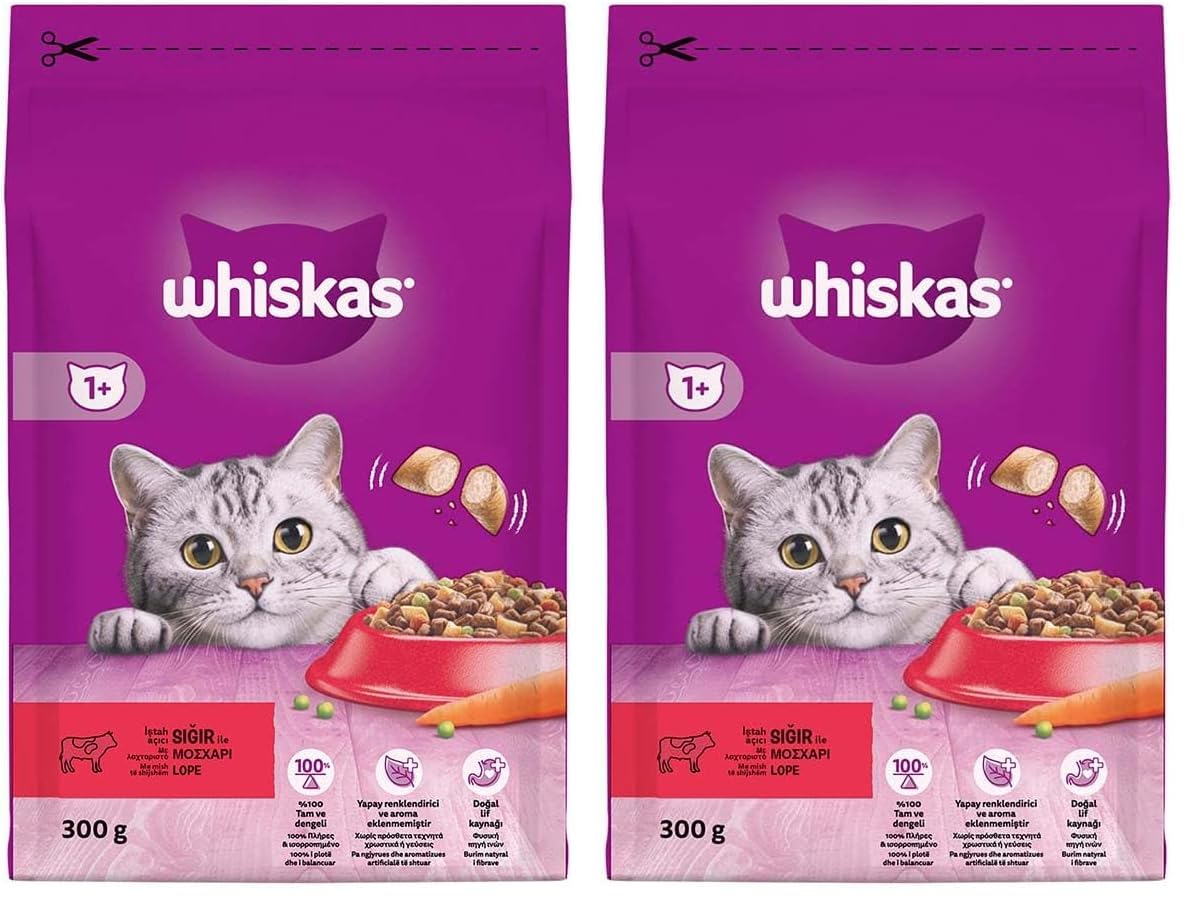 Whiskas Sığır Etli/Havuçlu Kedi Maması 300 G 2li paket