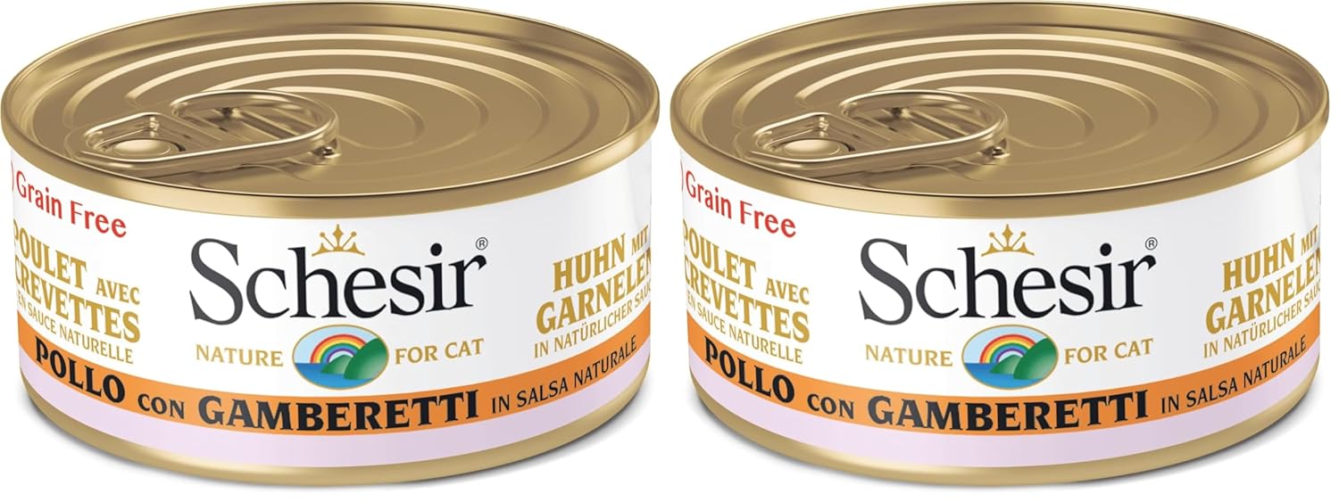 Schesir Yetişkin Kedi Konservesi 70 Gr Tavuk Etli + Karides 2li paket