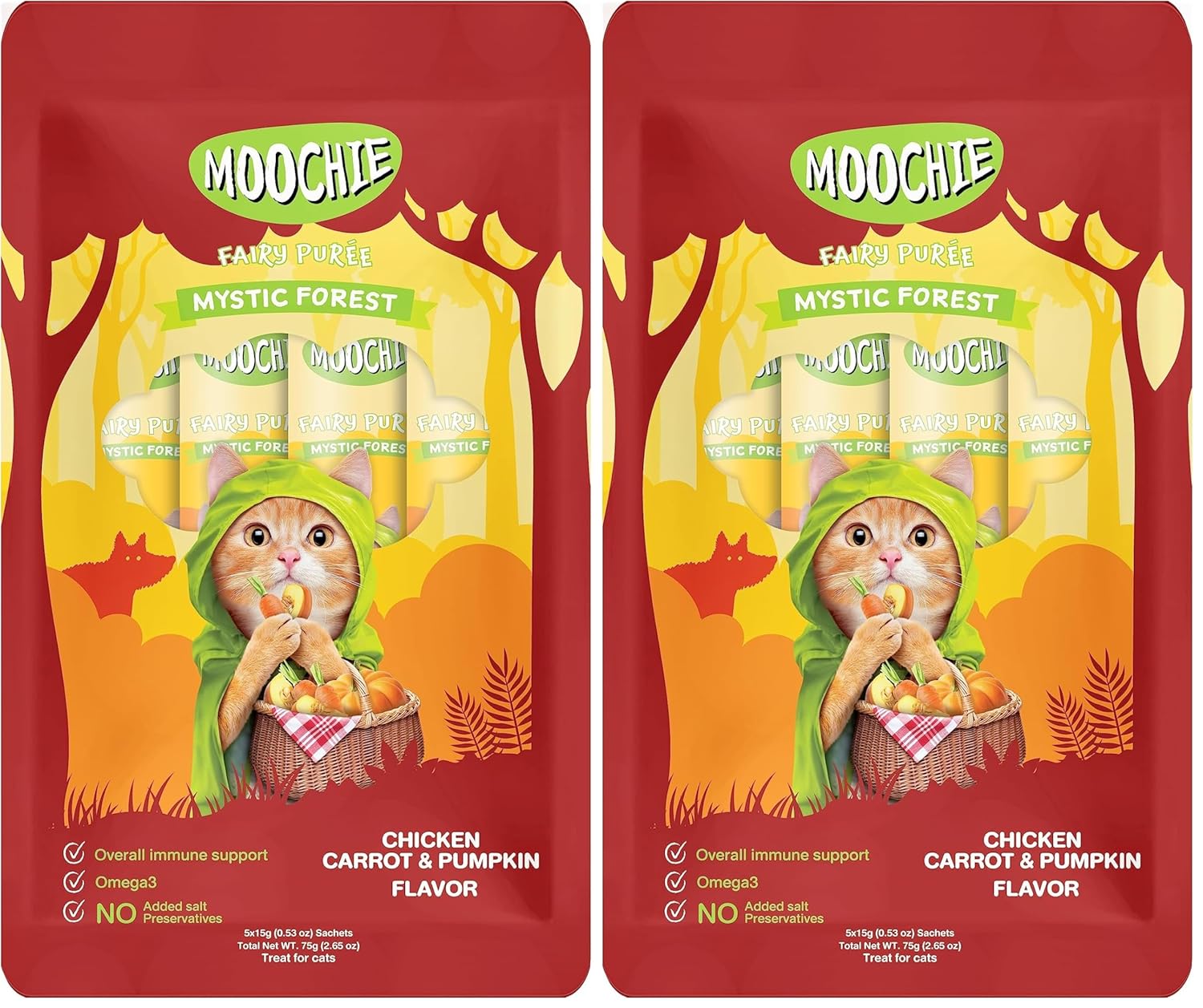Moochie Sıvı Kedi Öd.Tavuk-Havuç-Balkabağı 5x15 gr 2li paket