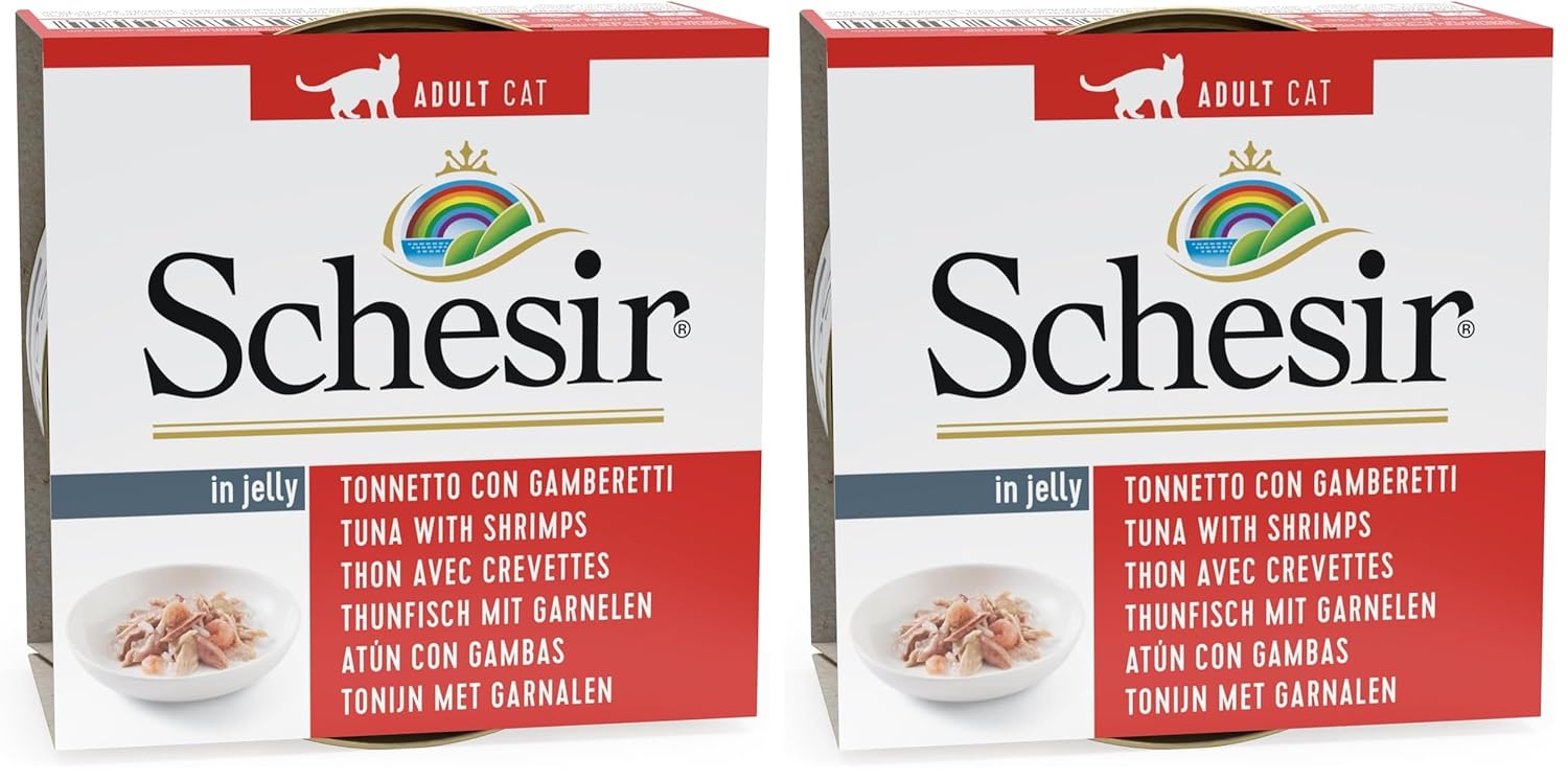 Schesir Yetişkin Kedi Konservesi 85 Gr Ton Balıklı + Karidesli 2li paket