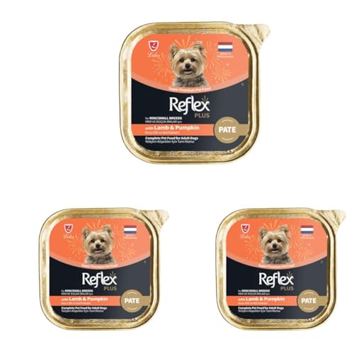 Reflex Plus Pate Kuzu Kabak Mini Küçük Irk Yetişkin Köpek Maması 85 Gr 3lü paket