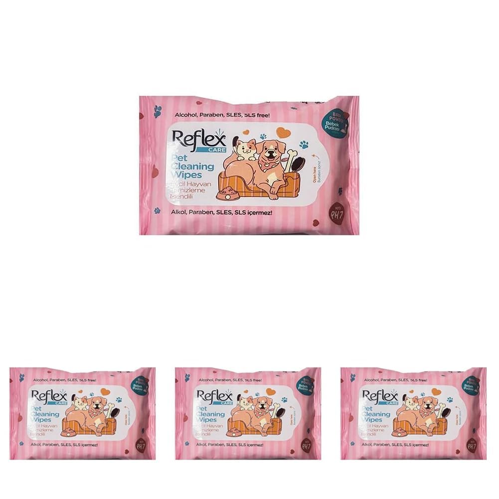 Reflex Care Evcil Hayvanlar İçin Çok Amaçlı Hijyenik Temizleme Mendili 10’lu 4lü paket