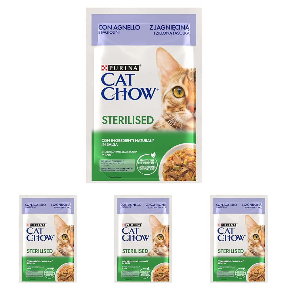 Purina Cat Chow Kuzu Etli Kısırlaştırılmış Yaş Kedi Maması 85gr 4lü paket