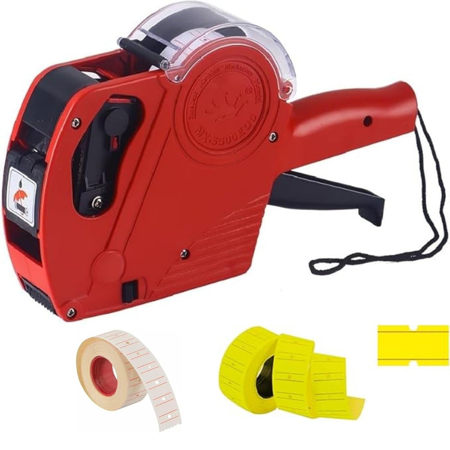 AEE® 8 Haneli Manuel Fiyat Etiketleme Makinesi – Etiket Tabancası – Mağaza, Market, Fabrika ve Laboratuvar Kullanımı İçin – Pratik El Tipi Etiketleme Makinesi (1 Sarı + 1 Beyaz Rulo Hediyeli)