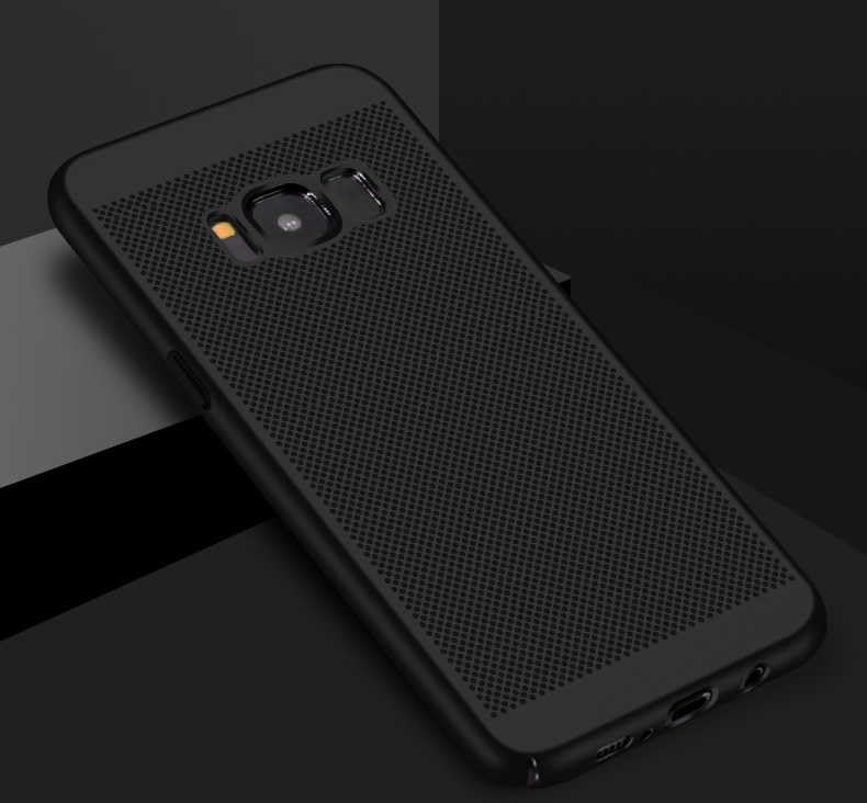 Aksesuarcim Samsung Galaxy S8 Plus ile Uyumlu Kılıfı Delikli Mat Renkli Parmak İzi Bırakmayan Kamera Lens Korumalı Sert Silikon İnce Kapak Siyah