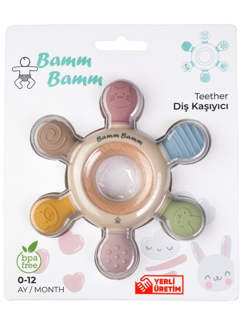 Bamm Bamm Diş Kaşıyıcı Yerli Üretim Silikon Hafif ve Rahat Kavranır