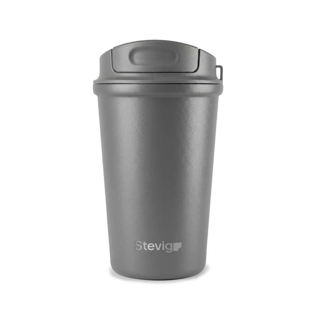 4 Work Flip Open Coffee Mug Çelik Termos 400 Mililitre Grey ST-251