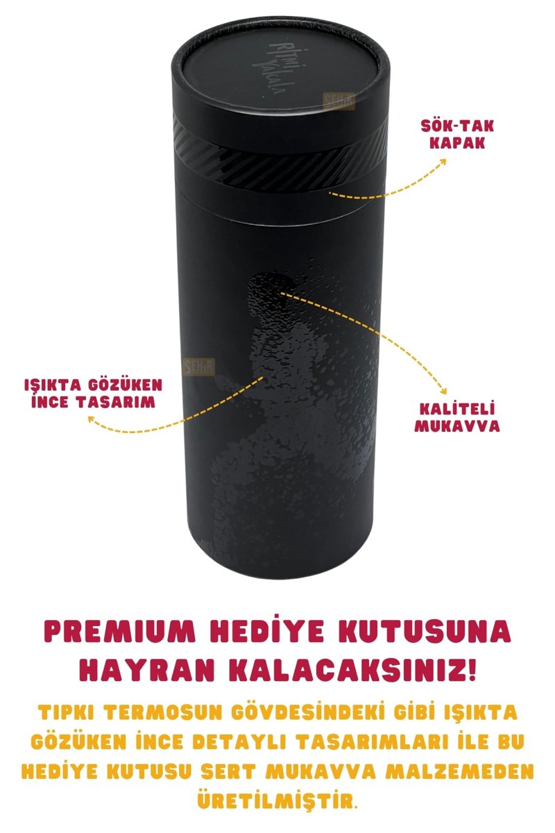 Galatasaray Resmi Lisanslı 550ml Rahat İçim Çift Katmanlı Paslanmaz Çelik Termos 6 Saat Sıcak Soğuk Premium Kutu