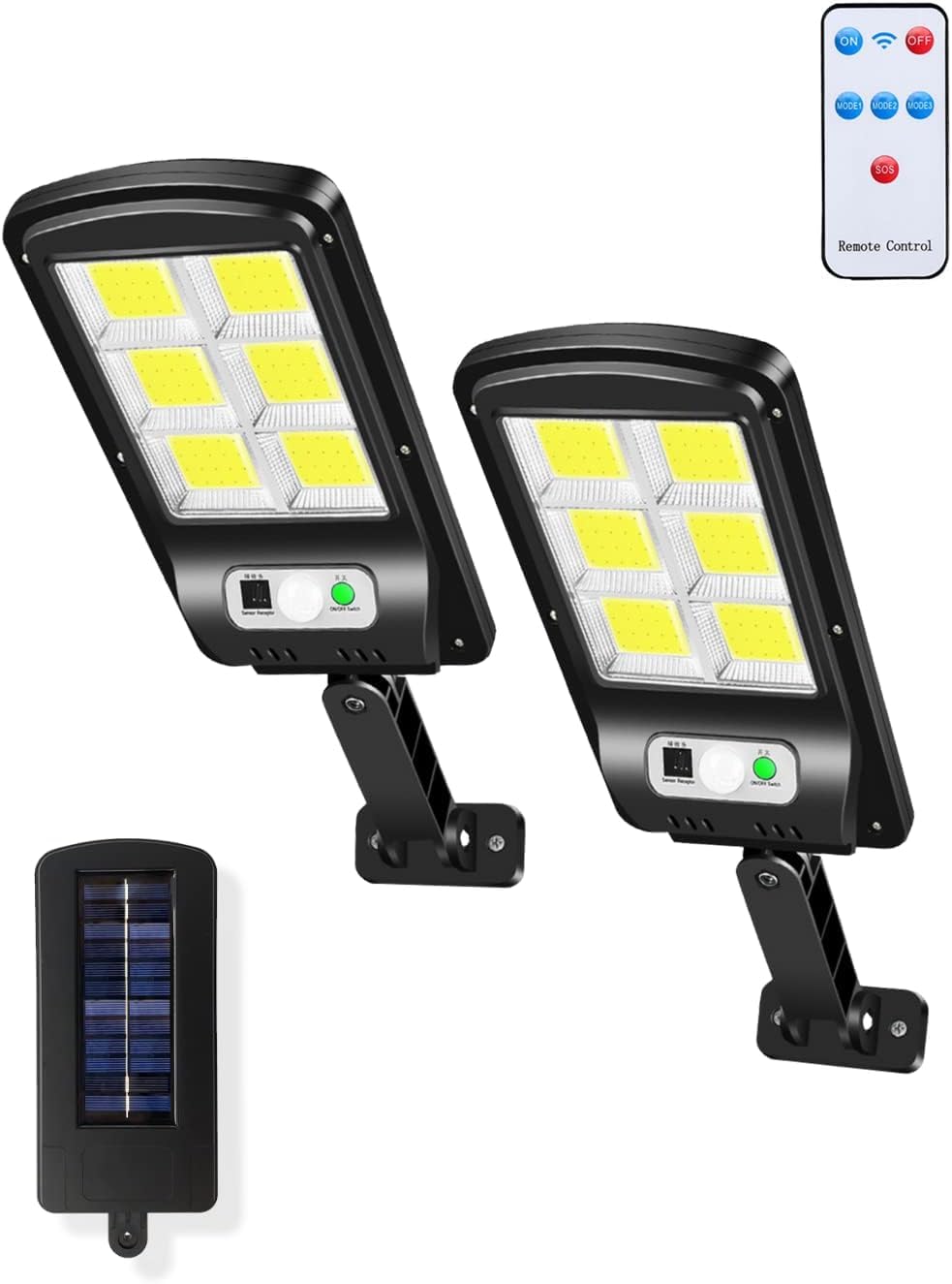 AEE® 2 Adet Sensörlü Solar Bahçe Aydınlatması – 120 LED Büyük Boy | Uzaktan Kumandalı, Hareket ve Gece Sensörlü, Suya Dayanıklı Güneş Enerjili Dış Mekan Lamba