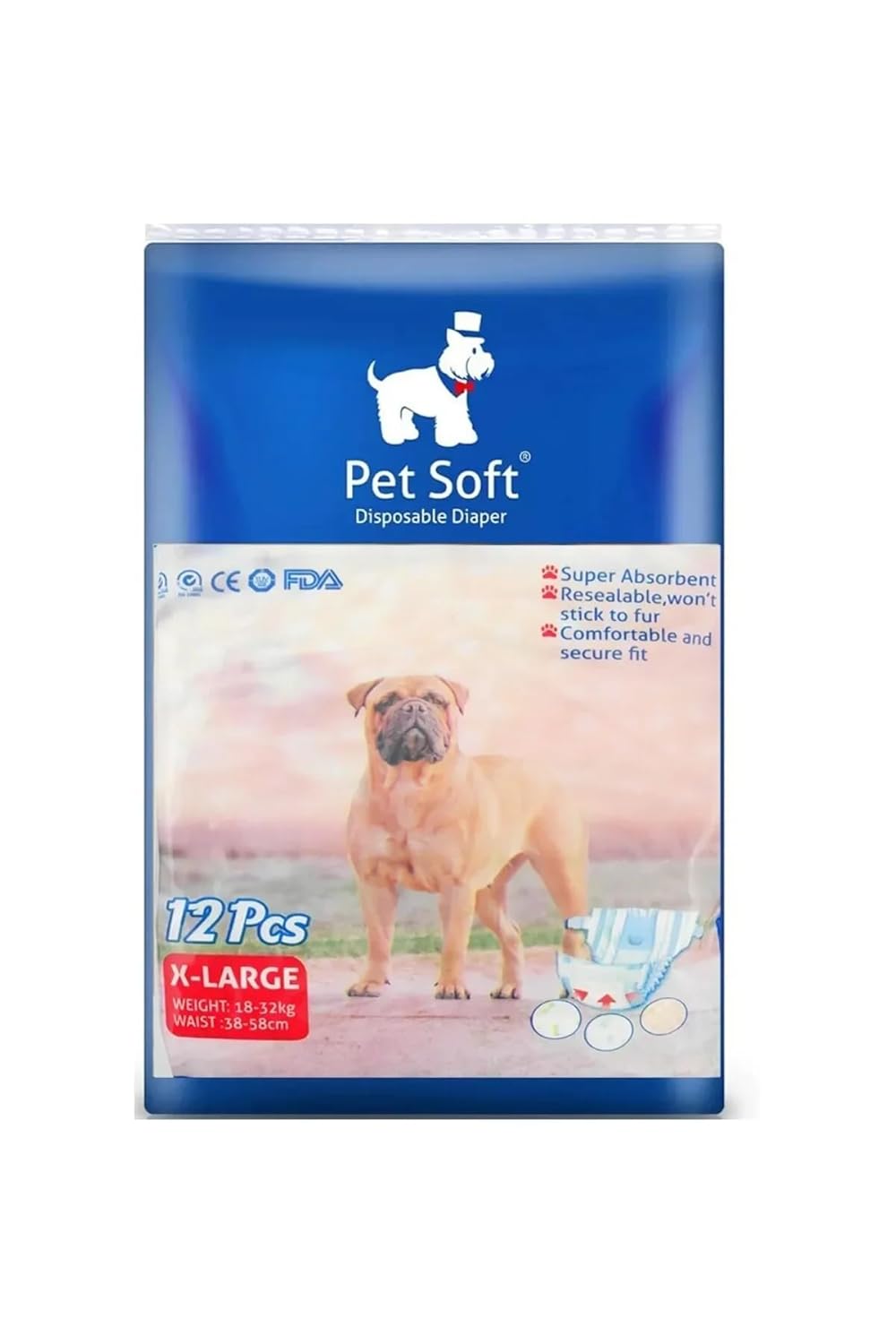 TİNEKE Petsoft Köpek Tuvalet Bez Kedi Tuvalet Bez Çiş Bezi X-LARGE 12 Adet