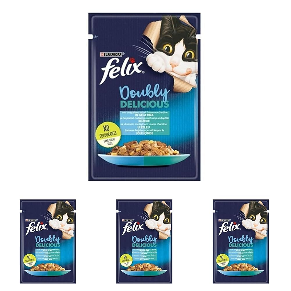 Felix Çifte Lezzet Somon & Sardalya Kedi Yaş Mama 85 gr 4lü paket