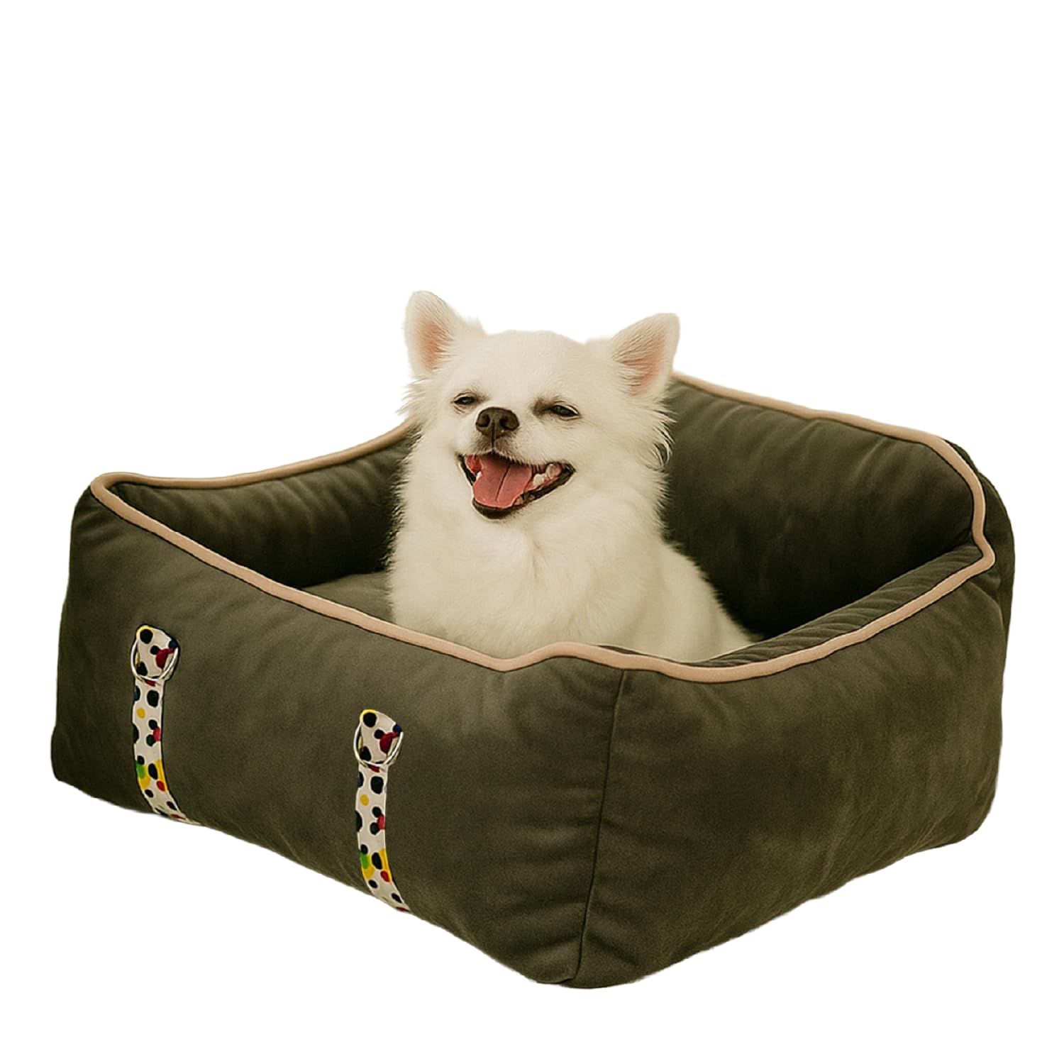 PawGo, Premium Taşınabilir Kedi ve Köpek Araba Koltuğu, Tasma Klipsli, Ayarlanabilir Kayışlı (Antrasit, 40 x 55)