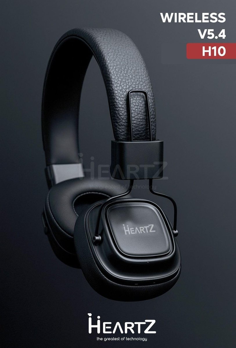 HEARTZ CLASİC H10 KAFAÜSTÜ WİRELESS BLUETOOTH KULAKÜSTÜ BÜYÜK KLASİK ÜST KALİTE KABLOSUZ KULAKLIK 120 SAAT BEKLEME 8 SAAT AKTİF MÜZİK 5.4 VERSİON BLUETOOTH (SİYAH)