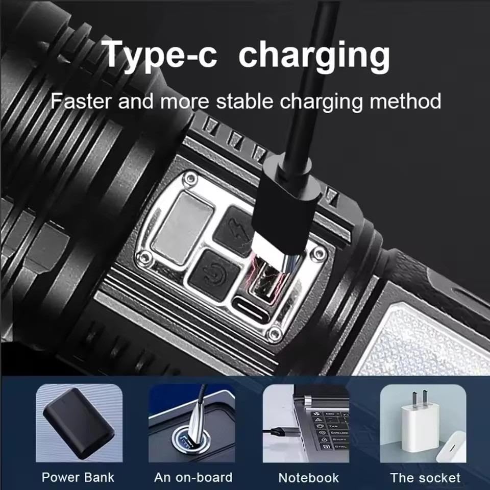 Valkyrie Şarjlı El Feneri 5400mAh 30W 9 Mod Powerbank Özellikli 6KM Aydınlatma