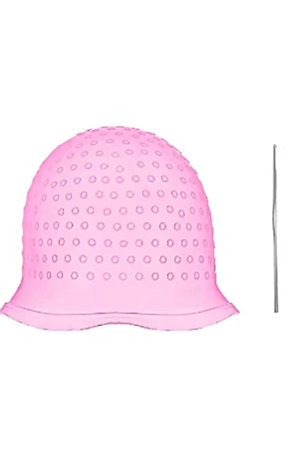 gaman Silikon Saç Boyama Bonesi Delikli Röfle Bonesi - Tiğ Hediyeli Rengarenk Saçlar İçin Röfle Bone PEMBE