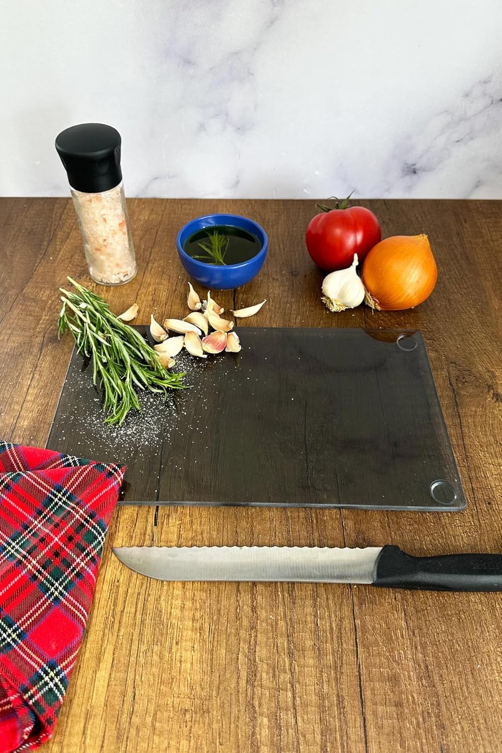 DECORITA Cam Kesme Tahtası - Cam Kesme Tablası | (FÜME CAM, 17cm X 29cm)