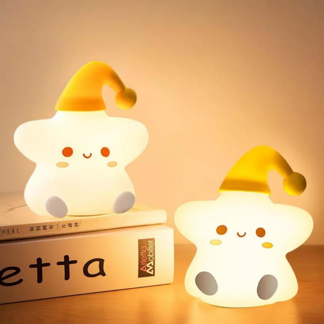 Çocuk Gece Lambası Little Yıldız Gece Lambası,Yumuşak Dokunmatik RGB Renk Modu,Emzirme Işığı Bebek Odası,Dokunmatik Kontrol, USB Şarjı (BPA İÇERMEZ)
