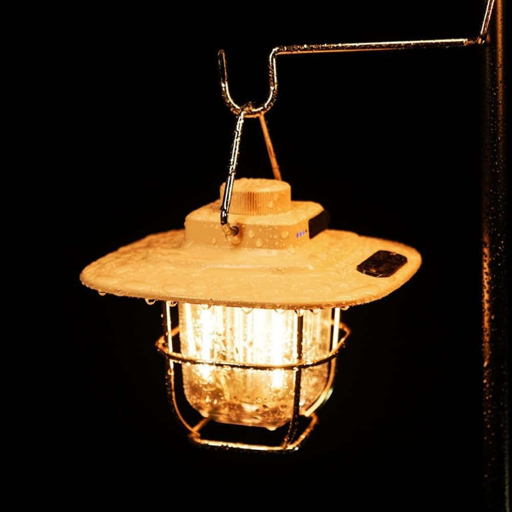 Kamp Lambası Feneri Vintage LED Kamp Feneri Suya Dayanıklı 5.000 mAh Açık Yürüyüş için Kamp Işık Lambası Elektrik Kesintisi Acil Ev Arka Bahçe Verandası Balkon Teras
