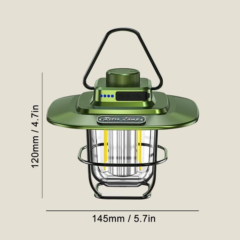 Kamp Lambası Feneri Vintage LED Kamp Feneri Suya Dayanıklı 5.000 mAh Açık Yürüyüş için Kamp Işık Lambası Elektrik Kesintisi Acil Ev Arka Bahçe Verandası Balkon Teras