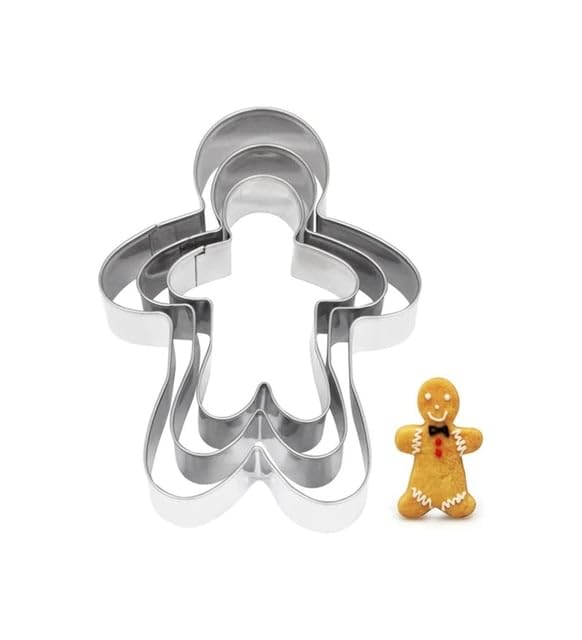 Zencefil Adam Kurabiye Kalıbı Seti, 3 Farklı Boy, Paslanmaz Çelik Kurabiye Kesici,Kurabiye Adam Kalıbı,Kek Kalıbı, Pastacılık Ginger Adam