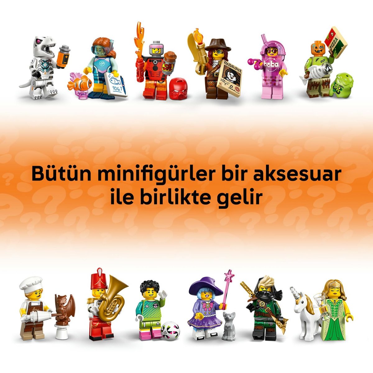 LEGO Minifigures Seri 29 71052-6 Yaş ve Üzeri Kız ve Erkek Çocuklar için Aksesuarlarıyla Birlikte Gelen 12 Karakterden 1'ini İçeren Yaratıcı Oyuncak Yapım Seti, Sürpriz Hediye Fikri (8 Parça)
