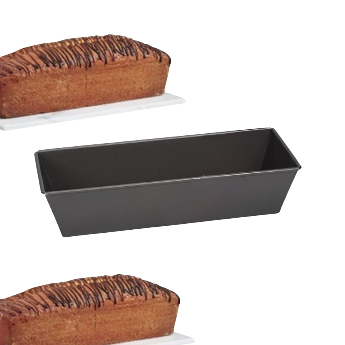 Yapışmaz Dikdörtgen Baton Kek ve Ekmek Kalıbı – 38 cm Uzunluk, Dayanıklı Metal, Fırın Dostu, Profesyonel Kullanıma Uygun, Siyah