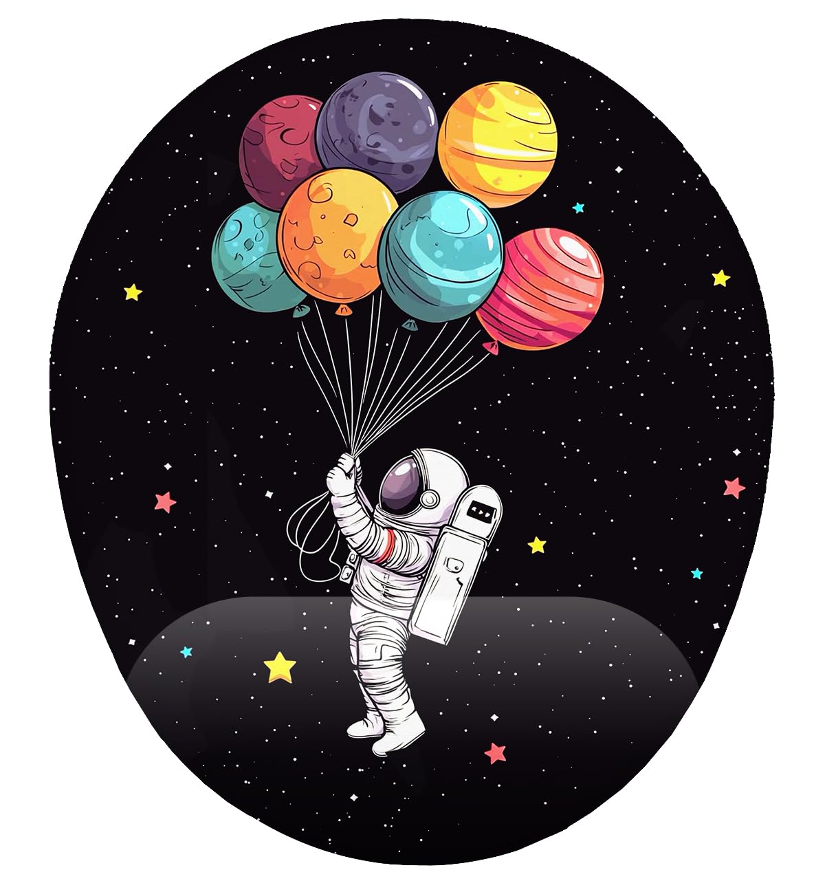 Astronot Uzay ve Gezegenler Bilek Destekli Mouse Pad