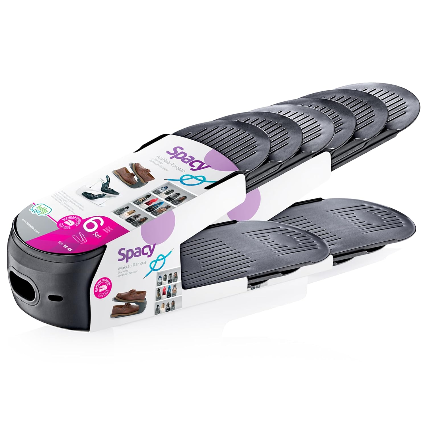 Hobby Life Spacy Ayakkabı Rampası 6’lı Set – Ayakkabı Düzenleyici, Kompakt ve Pratik Depolama Çözümü