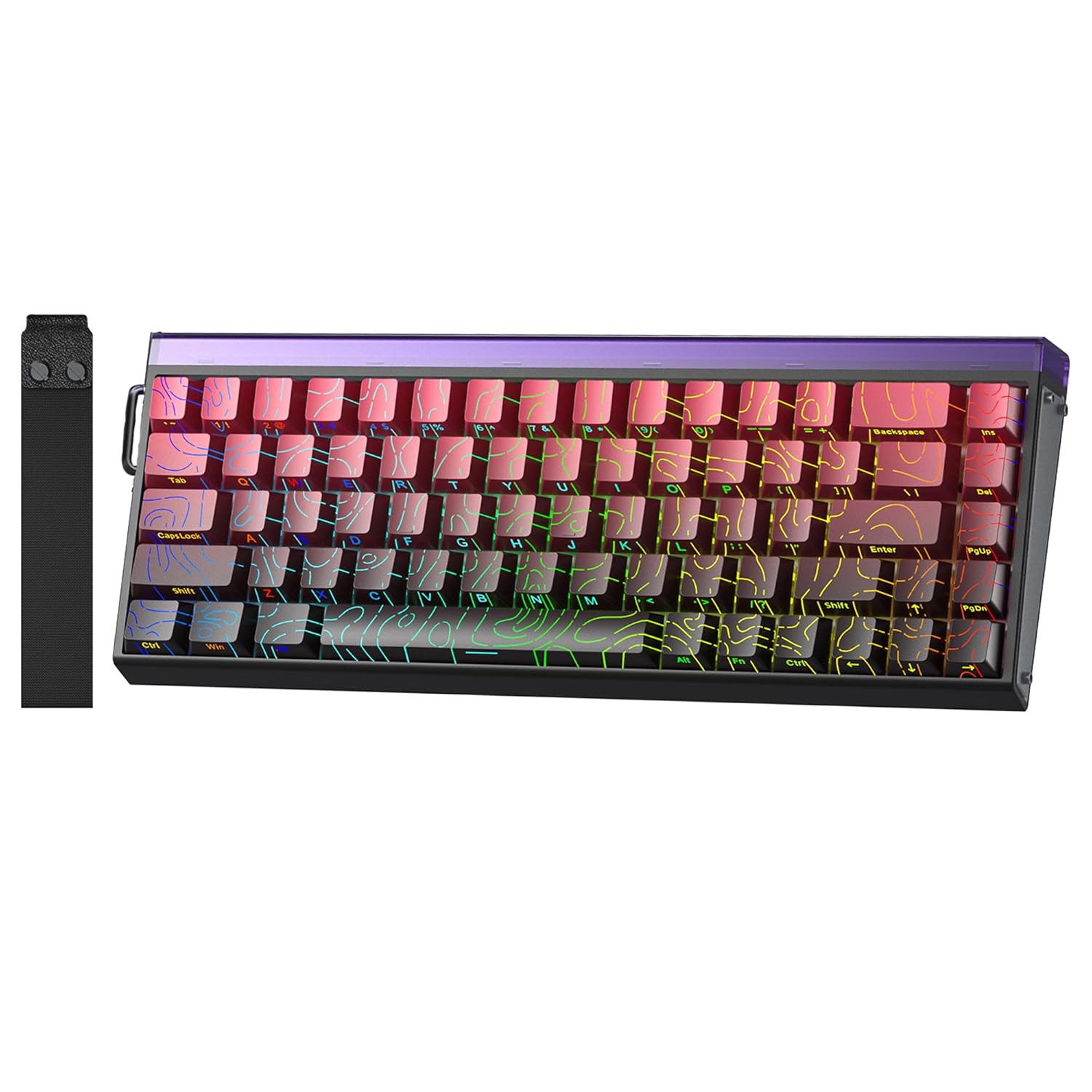Aula Hero 68 He Manyetik Klavye Rapid Trigger Dragon King Switch 8000Hz RGB Neon TKL Hot Swap Oyuncu Klavyesi Kırmızı
