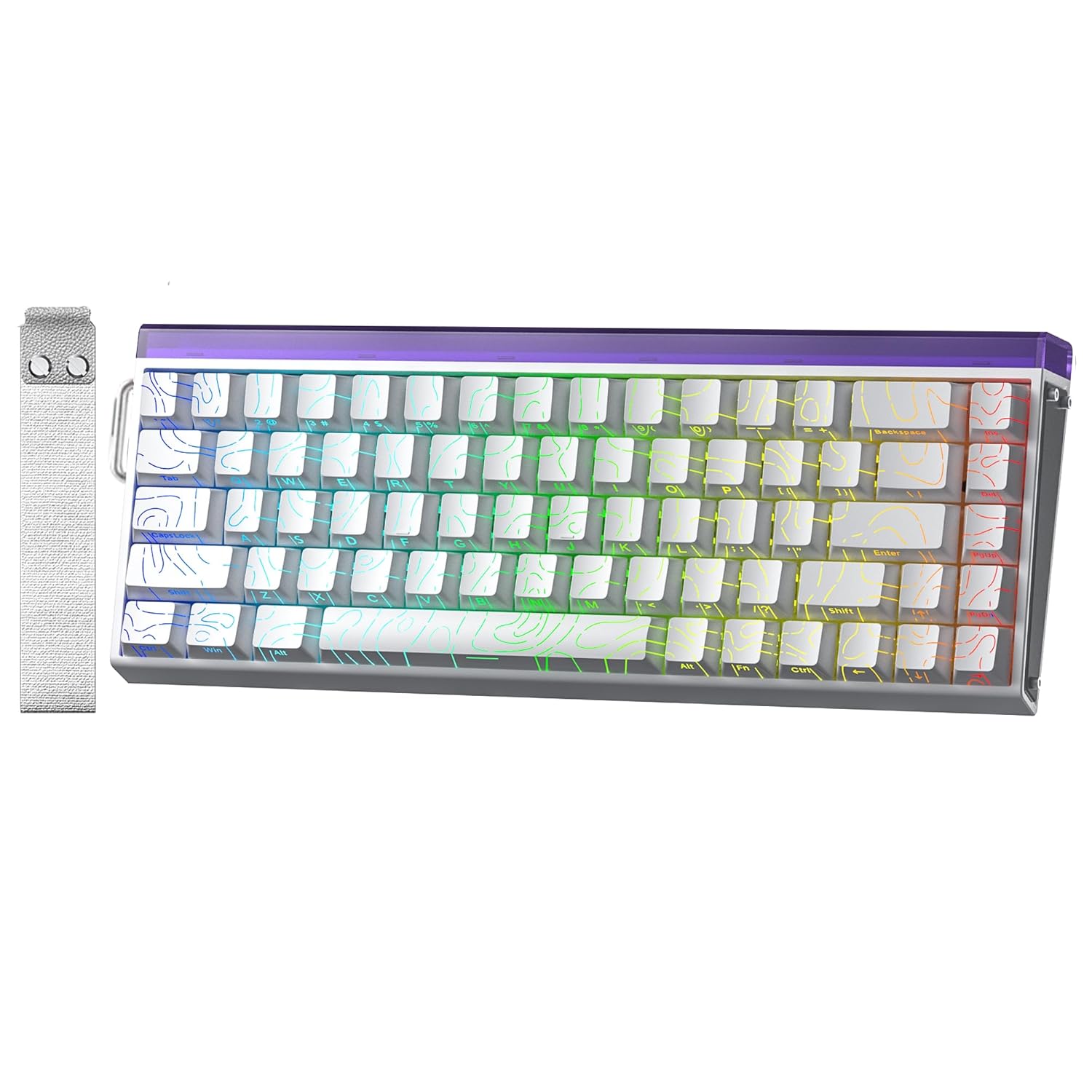 Aula Hero 68 He Manyetik Klavye Rapid Trigger Black King Switch 8000Hz RGB Neon TKL Hot Swap Oyuncu Klavyesi Desenli Beyaz