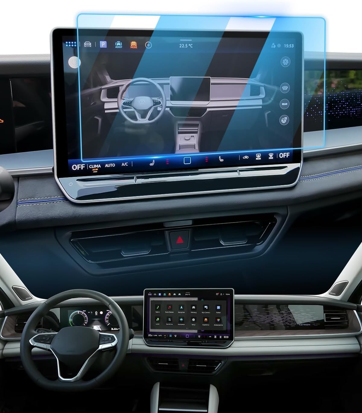 Volkswagen Tayron Uyumlu 2024 2025 Model 12.9 inç Multimedya 9H Nano Ekran Koruyucu