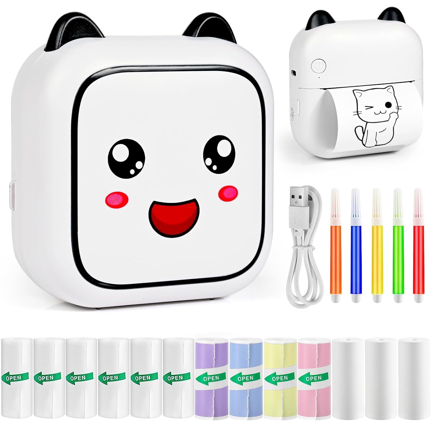 Mini Yazıcı Taşınabilir,Mobil Fotoğraf Yazıcısı,Taşınabilir Mini Fotoğraf Yazıcısı,Kablosuz Fotoğraf Yazıcısı, Termal Yazıcı, Akıllı Telefon Bluetooth Yazıcı (Pembe)