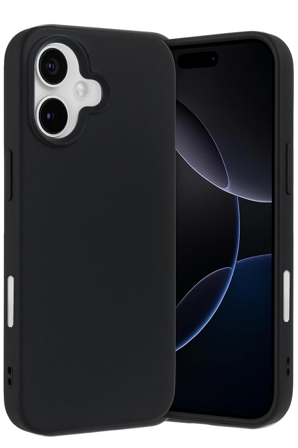 GGM AKSESUAR iPhone 17 ile Uyumlu İçi Kadife Dışı Mat Yapıya Sahip Koruma Sağlayan Lansman Silikon Kılıf (Siyah)