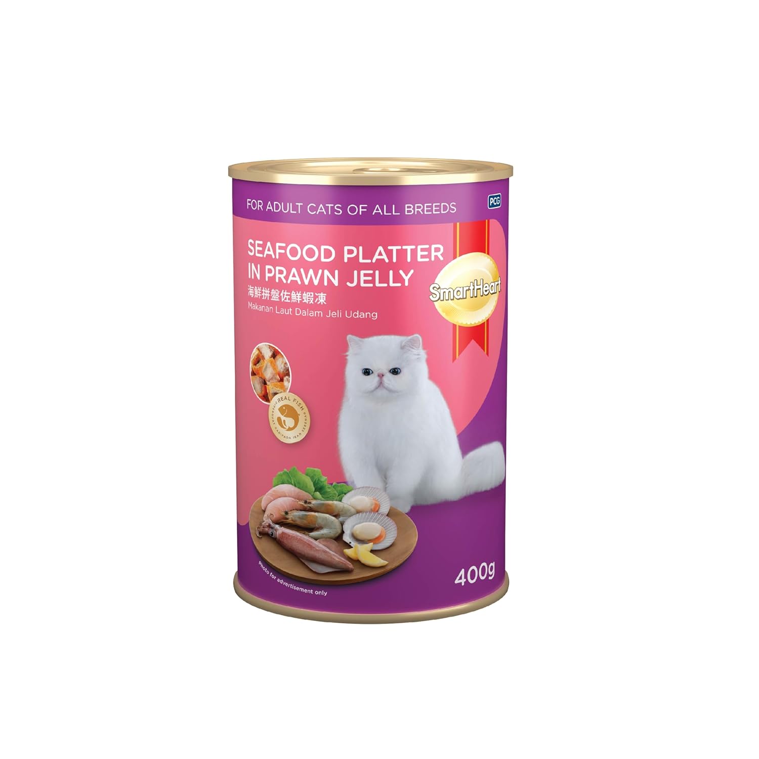 Smartheart Kedi Konservesi Karides Jöleli Deniz Ürünleri Tabağı 400 gr