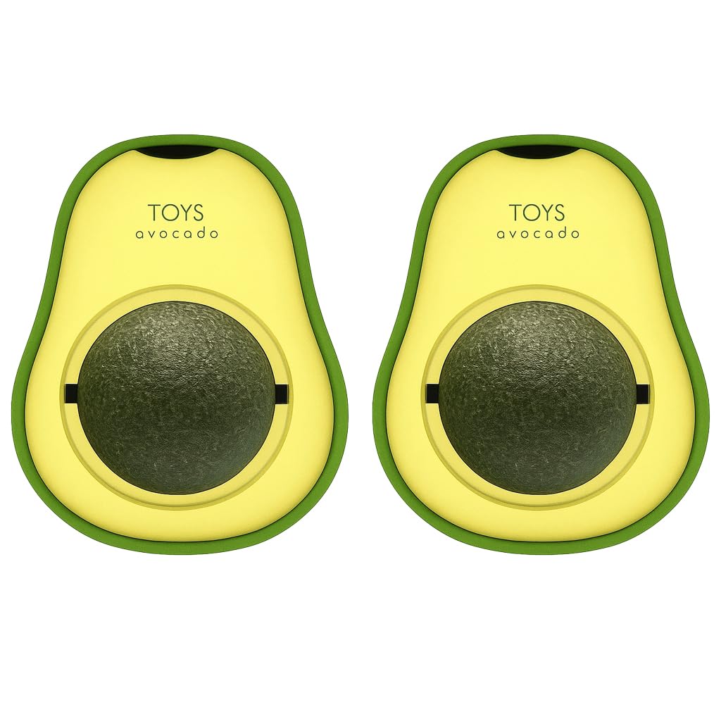 MADPET Avokado Kedi Nanesi Oyuncağı – Yapışkanlı Catnip Topu ile Kediler İçin Çiğneme ve Stres Azaltıcı Oyun – Doğal Kedi Otu ile Diş Sağlığına Destek – Eğlenceli Evcil Kedi Oyuncağı – 2’li Set