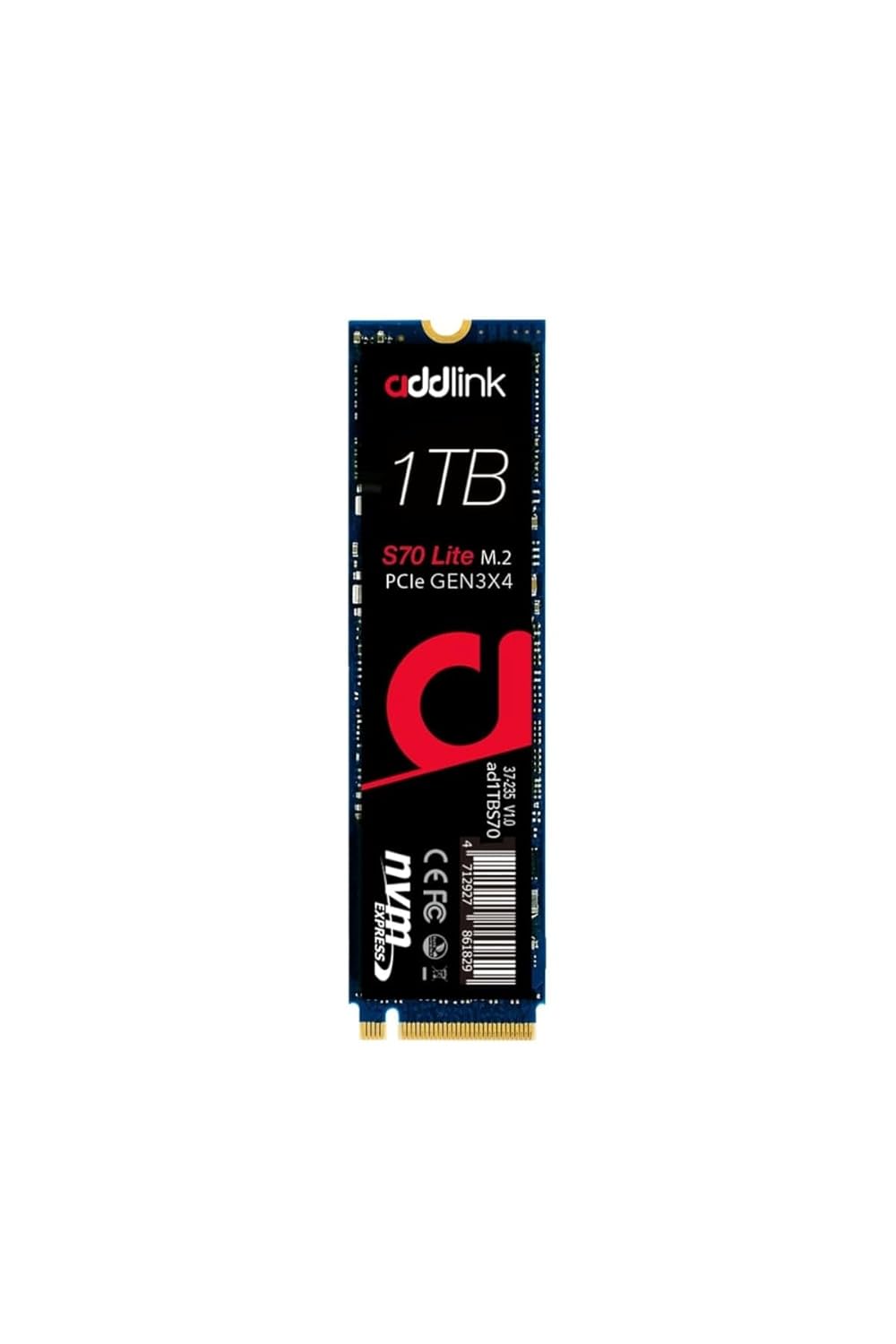Addlink S70 Lite 1TB 3200/2600 MB/s M.2 PCIe Gen3X4 NVMe SSD AD1TBS70LTM2P