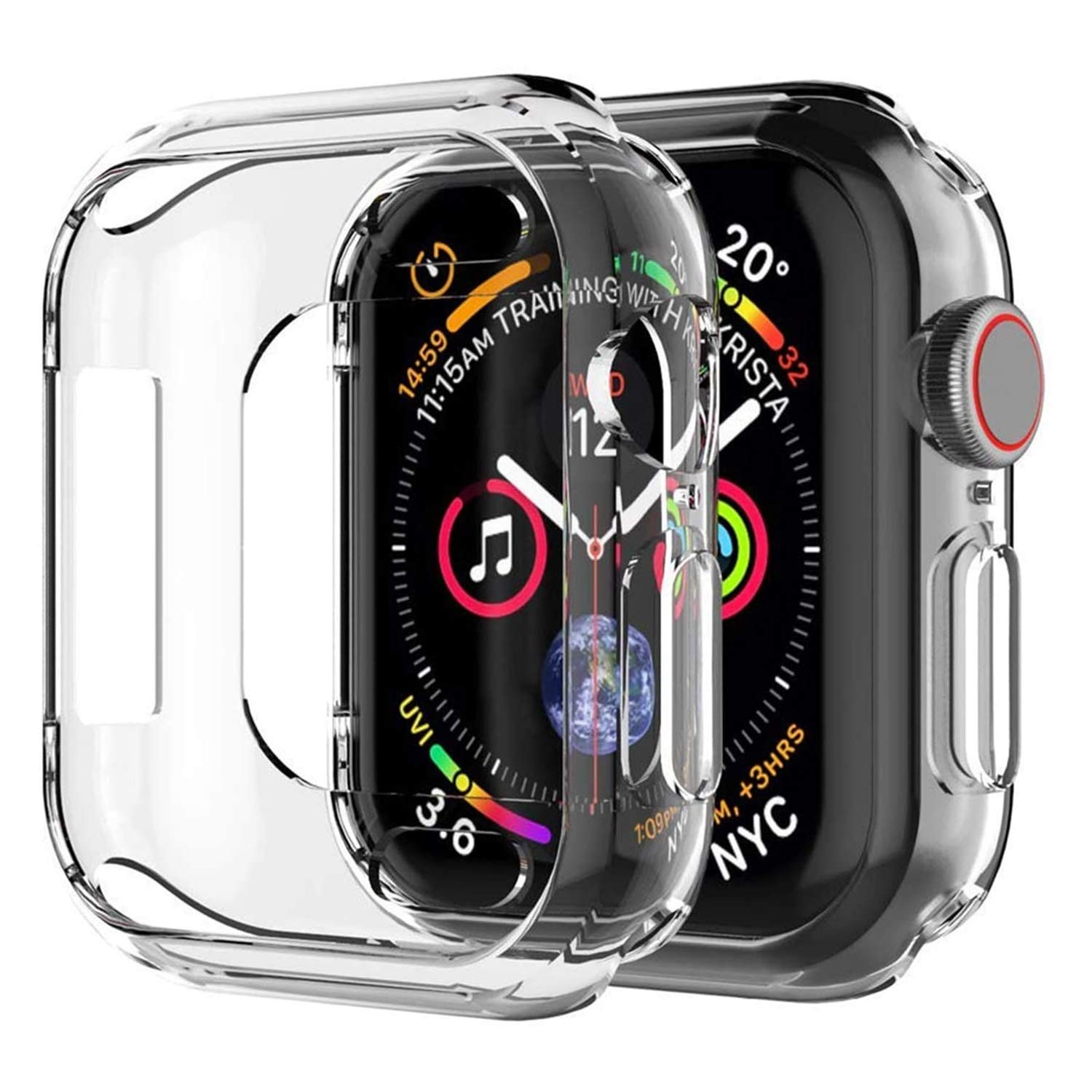 Microsonic Apple Watch SE 3 44mm için Kılıf 360 Full Round Soft Silicone Şeffaf [Watch SE 3 44mm ile Uyumlu Kılıf - Şeffaf]