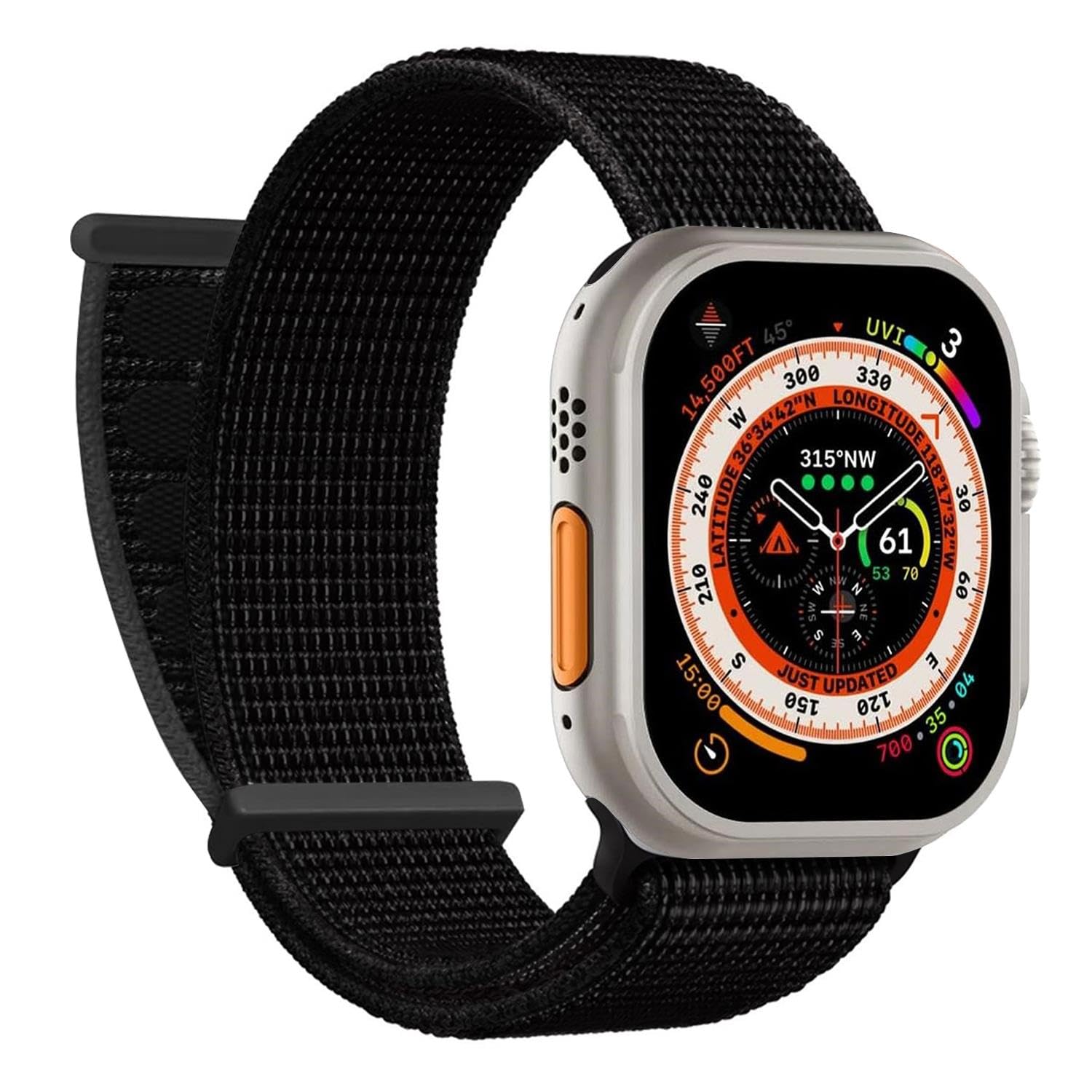 Microsonic Apple Watch Series 11 46mm Hasırlı için Kordon Woven Siyah [Watch Series 11 46mm ile Uyumlu Kordon - Siyah]