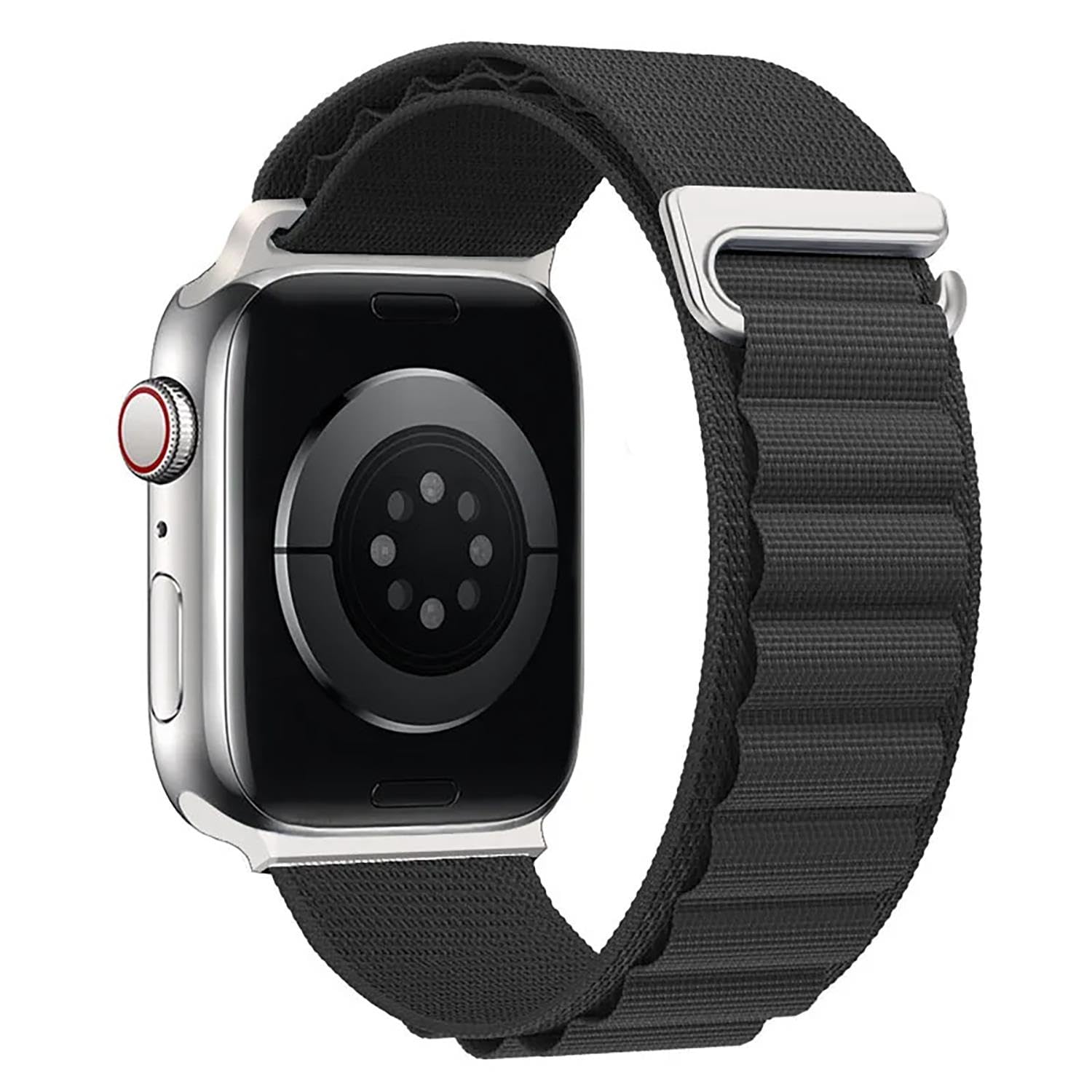 Microsonic Apple Watch SE 3 44mm için Kordon Alps Spin Siyah [Watch SE 3 44mm ile Uyumlu Kordon - Siyah]