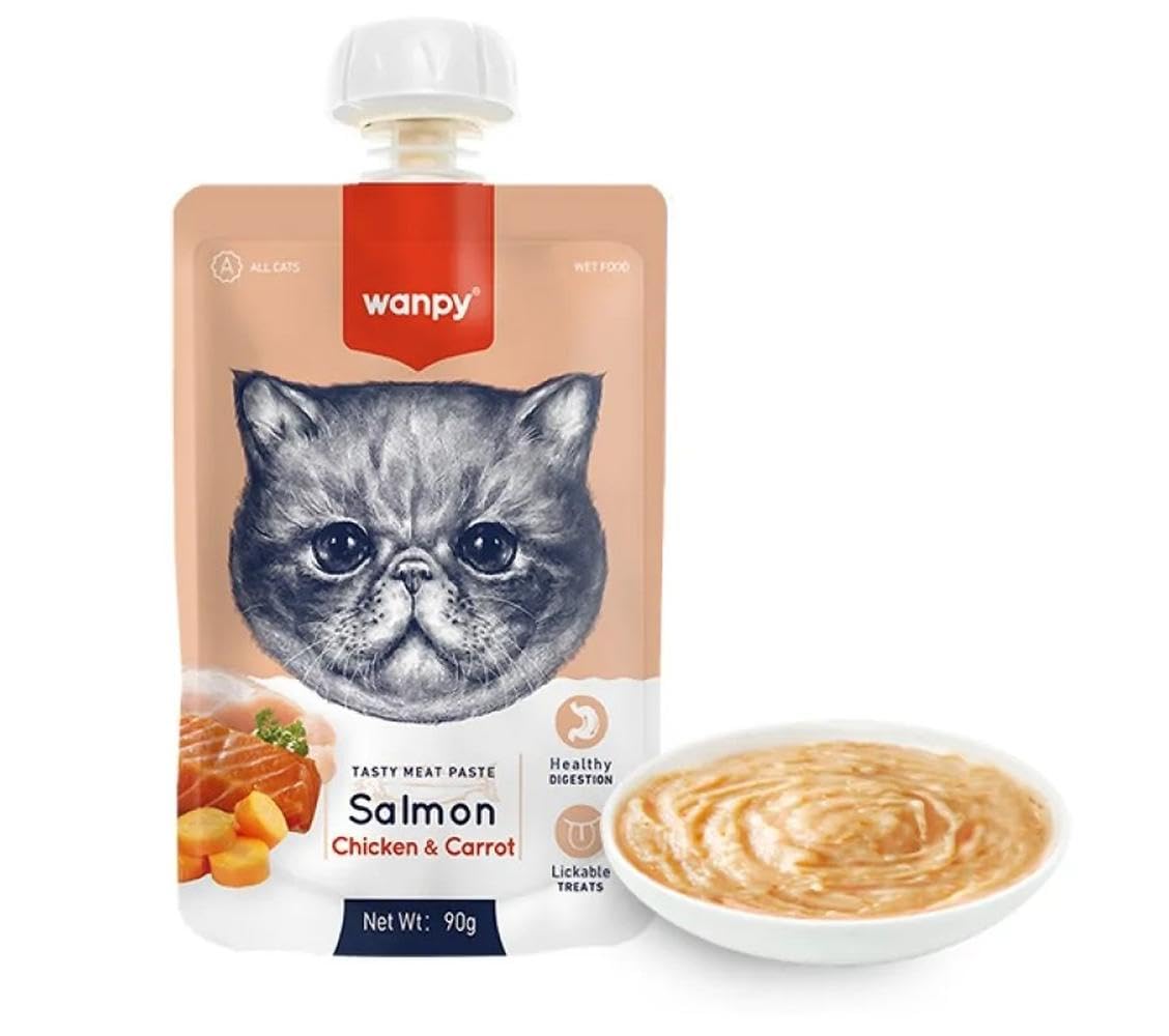 Wanpy Taze Somonlu&Tavuklu Kedi Et Ezmesi 90 gr 12 paket
