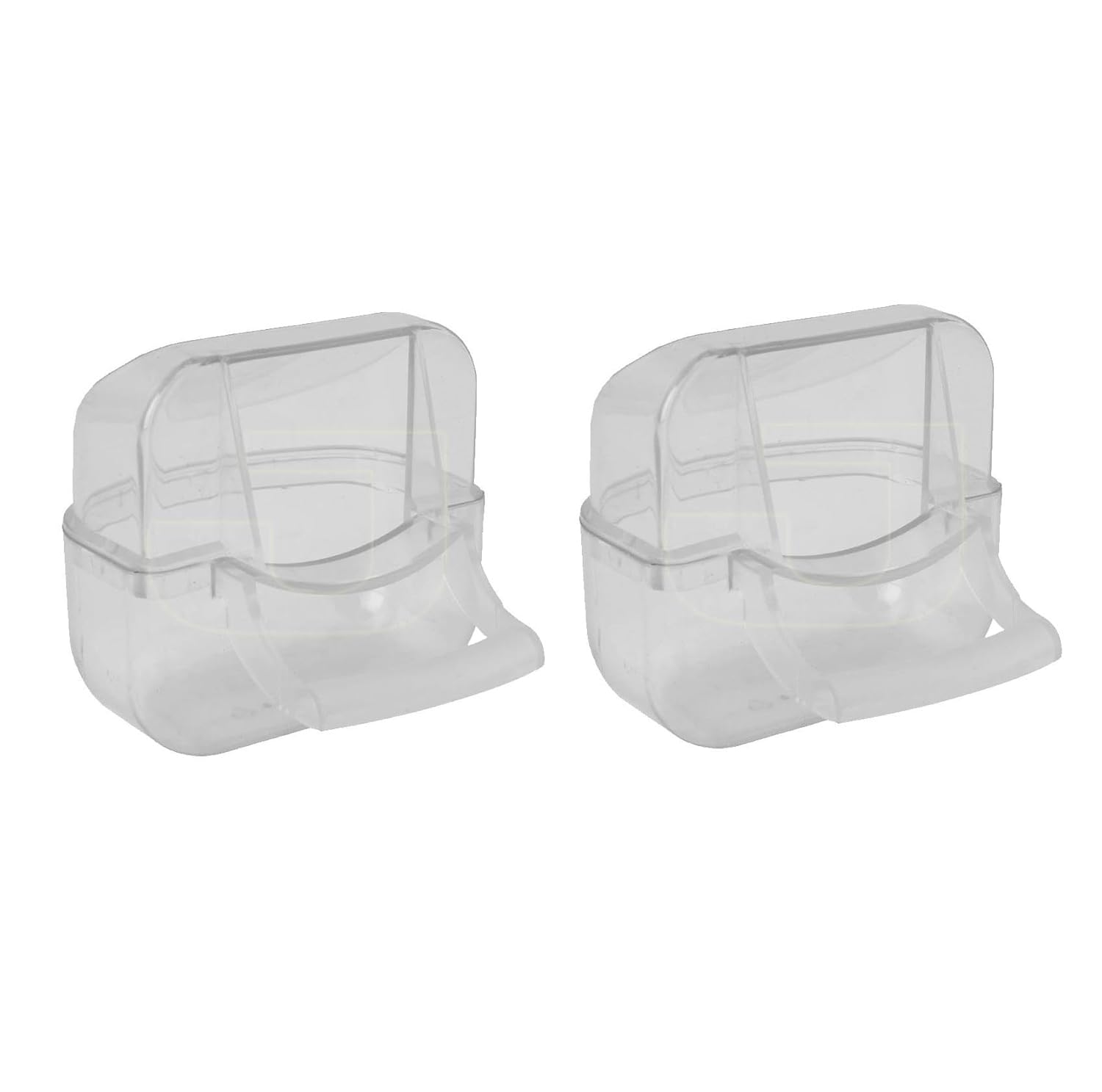 Kapaklı Şeffaf Kuş Yemliği - 2 Adet