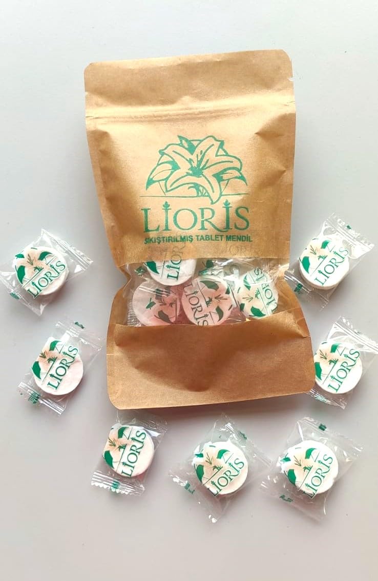 Sıkıştırılmış Tablet Mendil 50 adet tekli ambalajlı